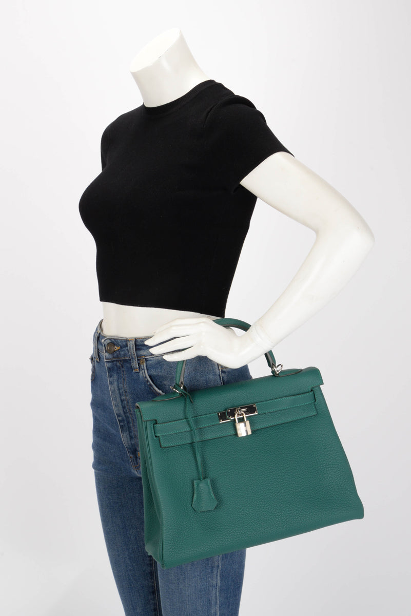 Hermes Malachite Togo Kelly 32 PHW