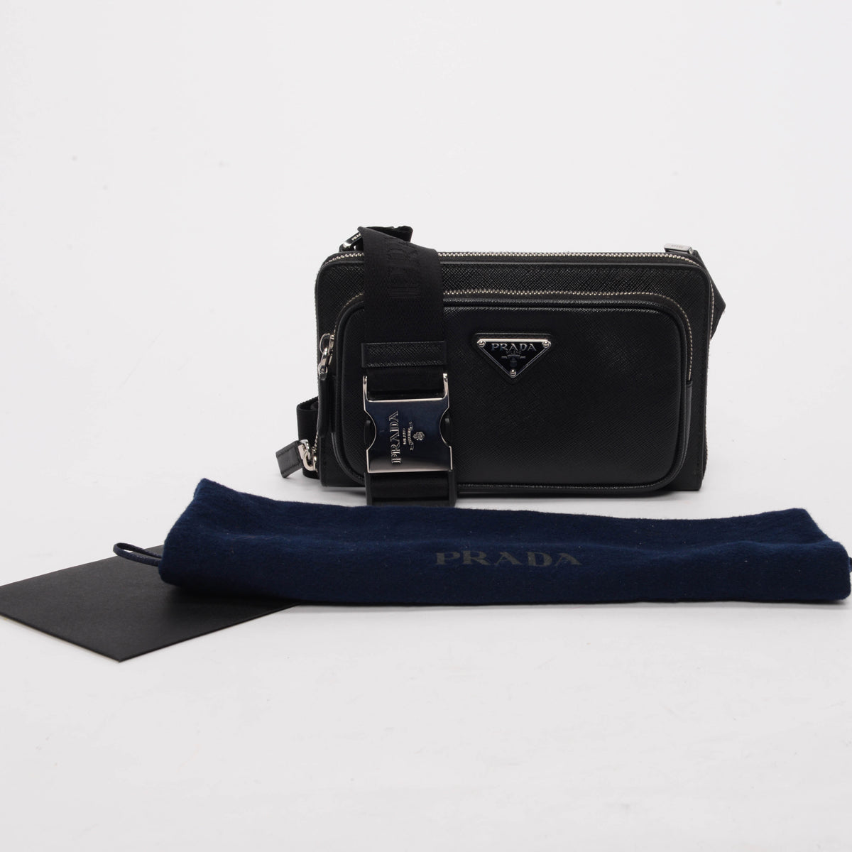 Prada Black Saffiano Belt Bag