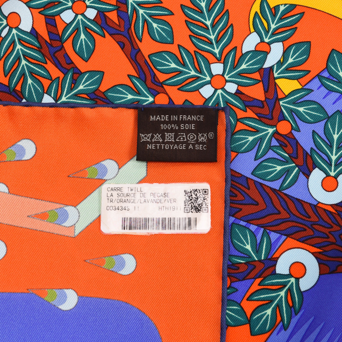 Hermes Multicolour Silk La Source De Pegase Scarf 90