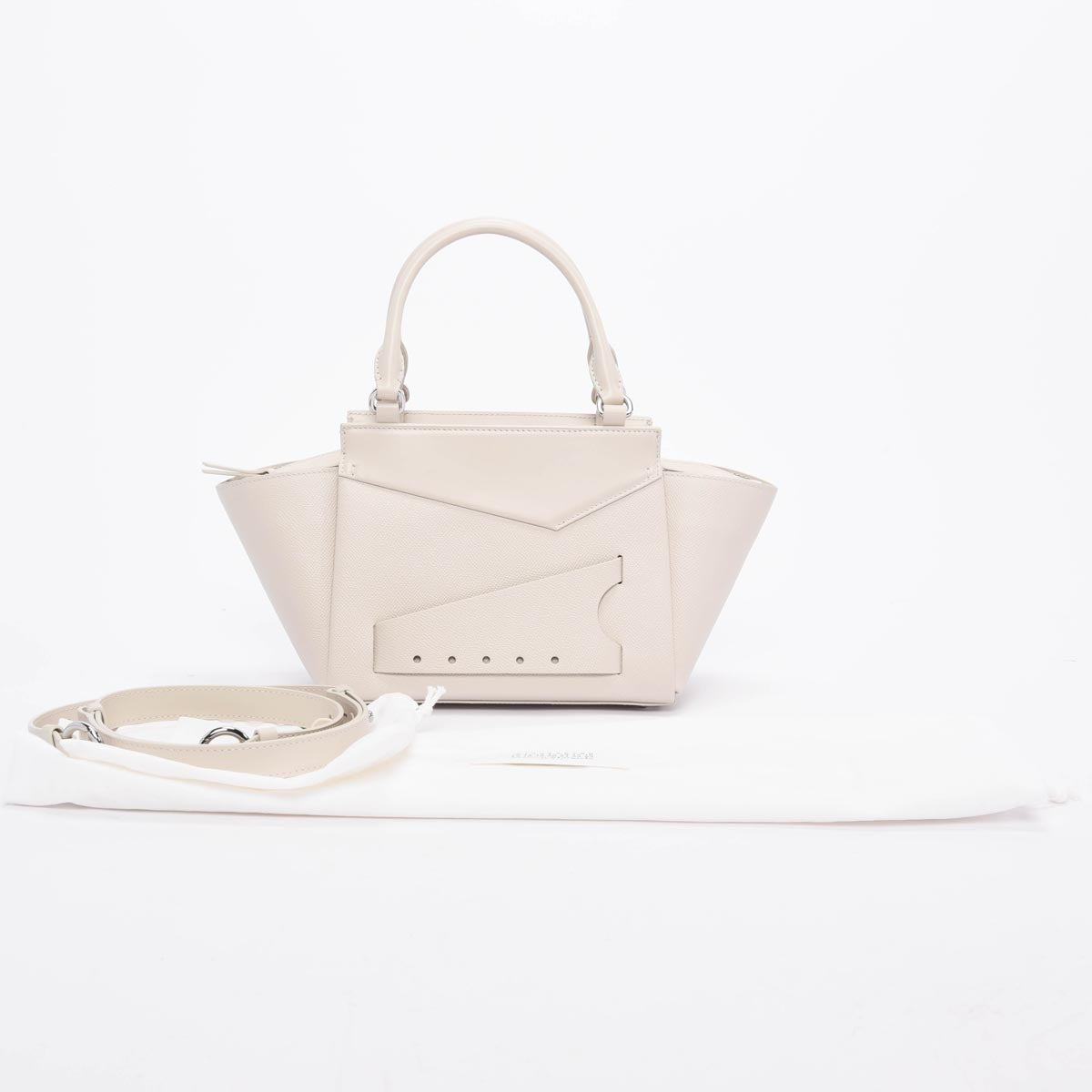 Margiela Greige Grained Calfskin Snatched Tote Bag