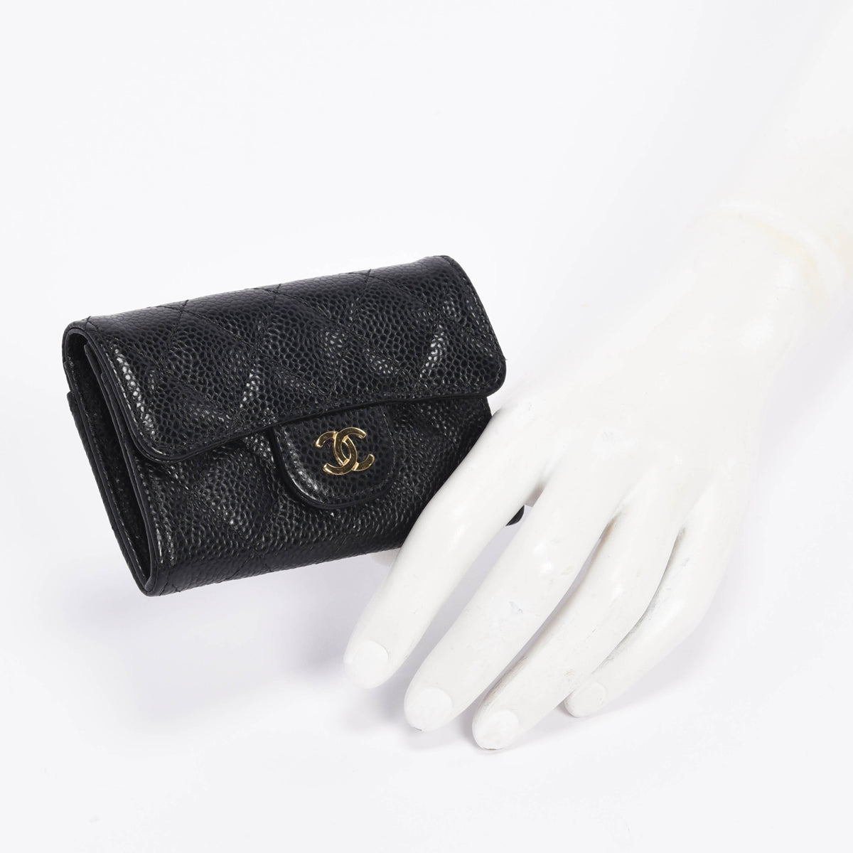 Chanel Black Caviar Classic Flap Card Holder