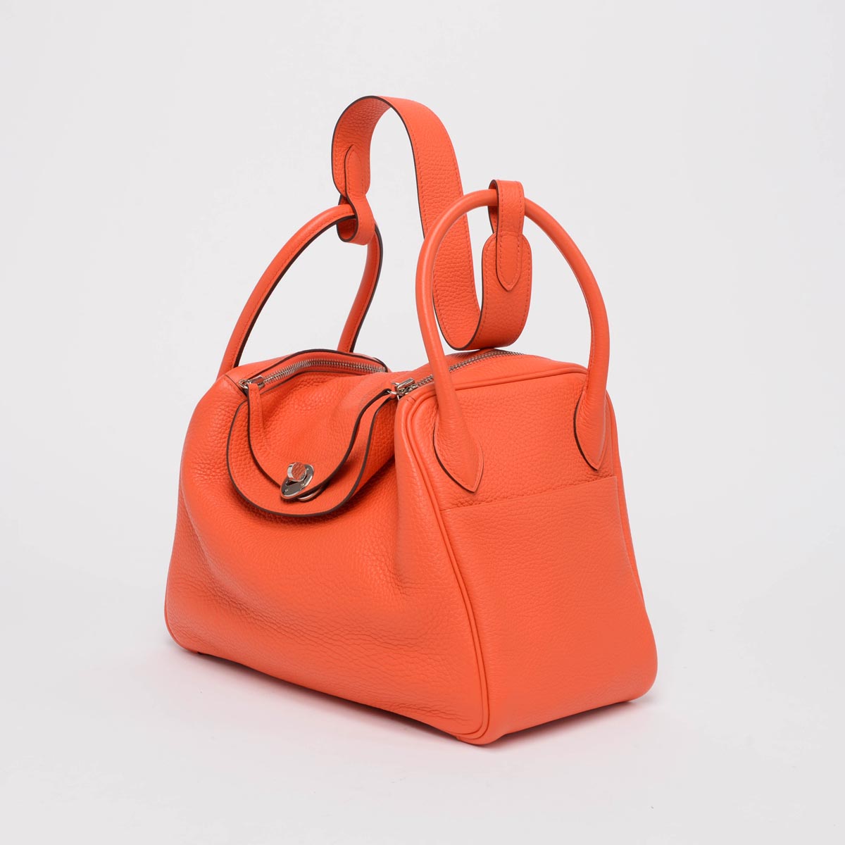 Hermes Orange Poppy Clemence Lindy 30
