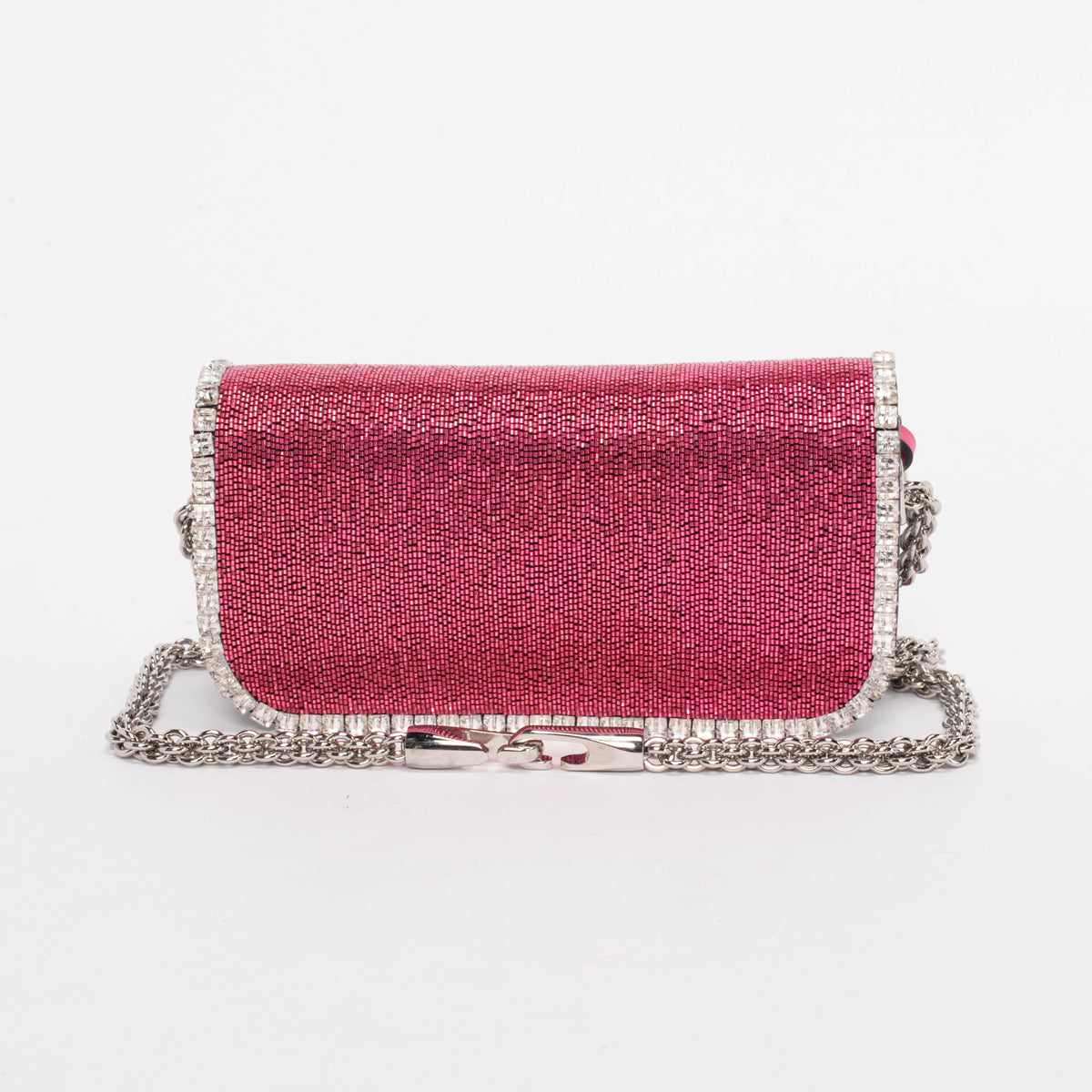 Valentino Pink Crystal Embellished Small Loco Bag