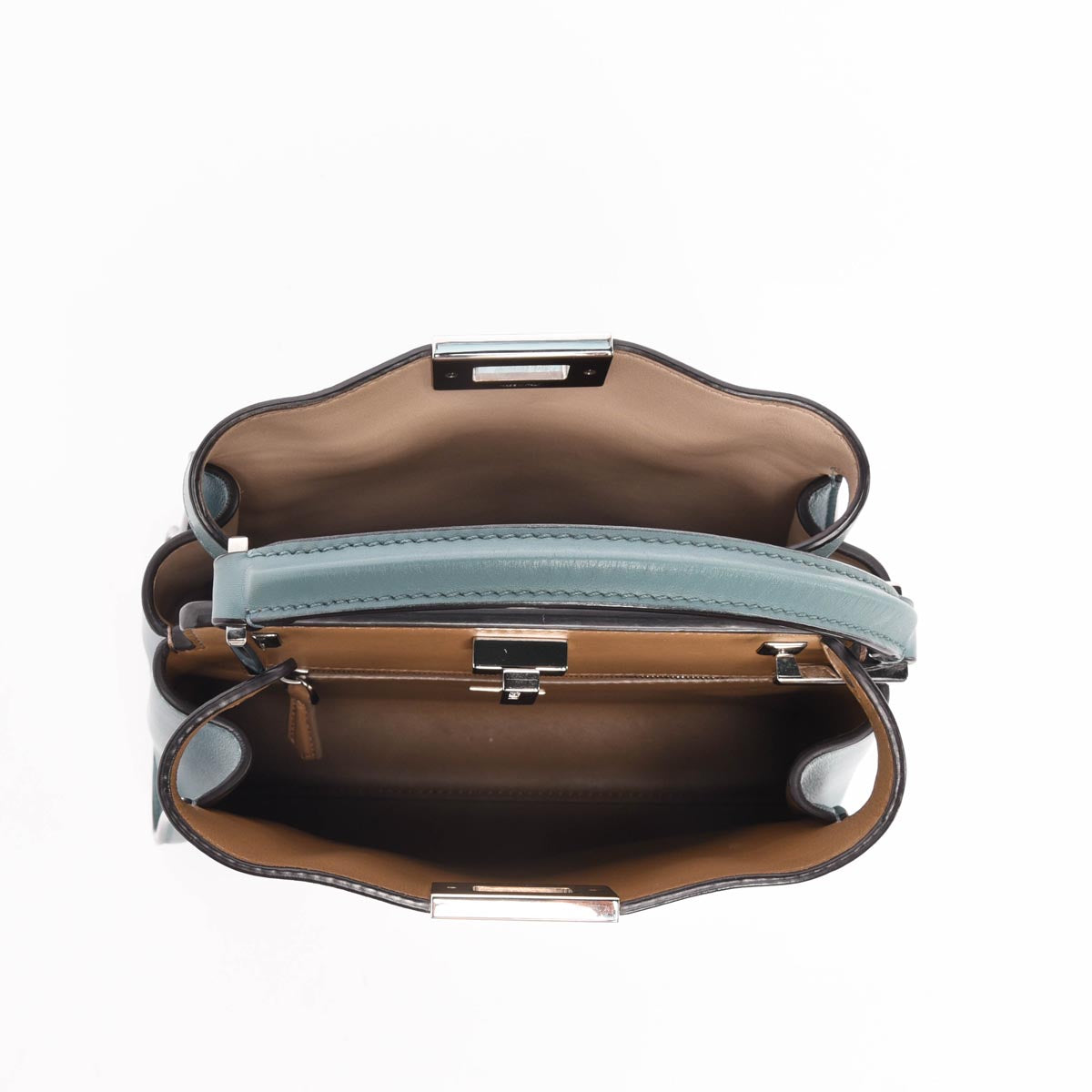 Fendi Mist Green Calfskin Peekaboo Iconic Essentially Bag