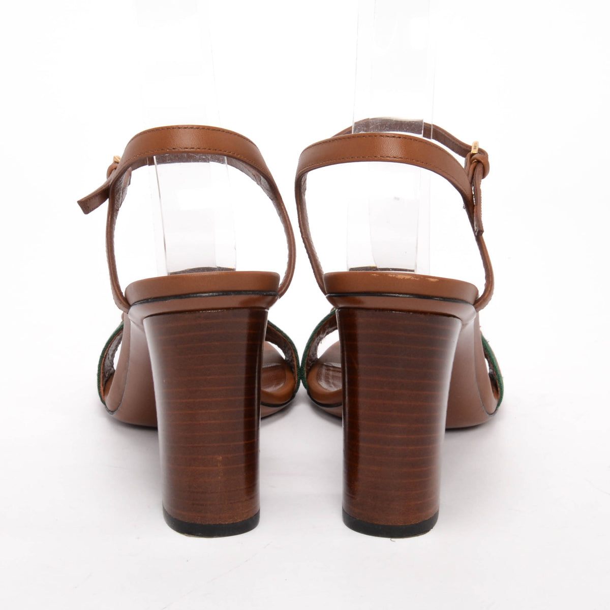 Gucci Brown Leather Vintage Web Horsebit Sandals 39