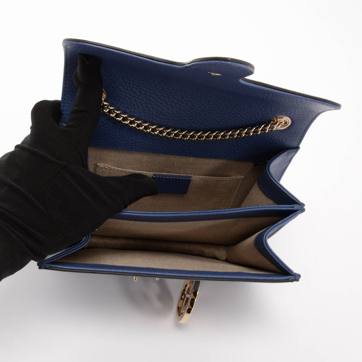Gucci Caspian Blue Dollar Calfskin Interlocking G Bag