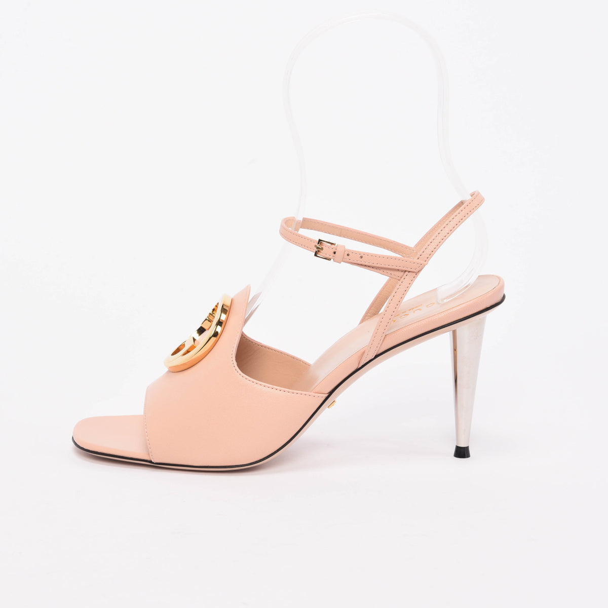 Gucci Perfect Pink Malaga Kid Blondie Slingback Sandals 38