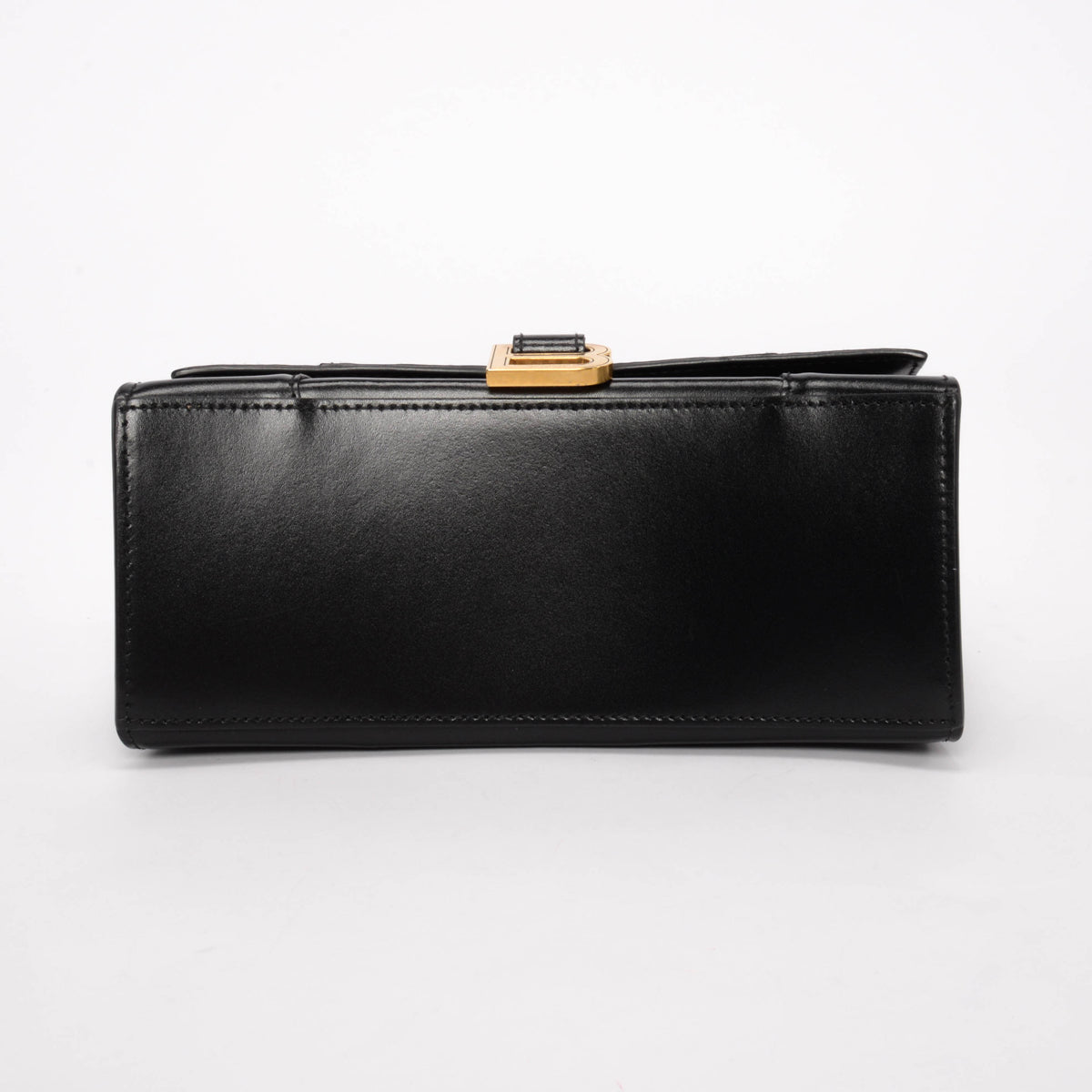 Balenciaga Black Shiny Box Calf Small Hourglass Bag