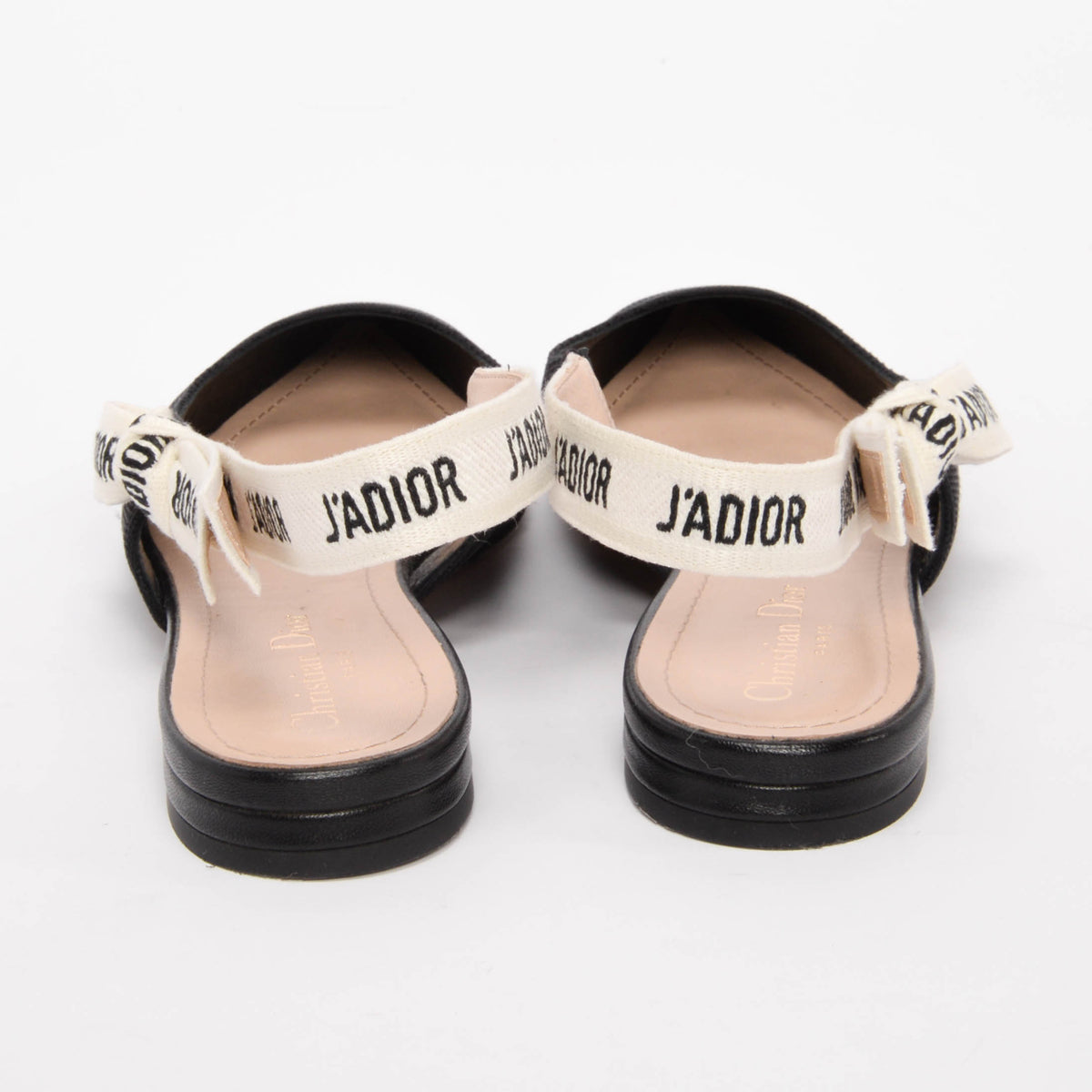 Dior Black Technical Fabric J'Adior Slingback Flats 38.5