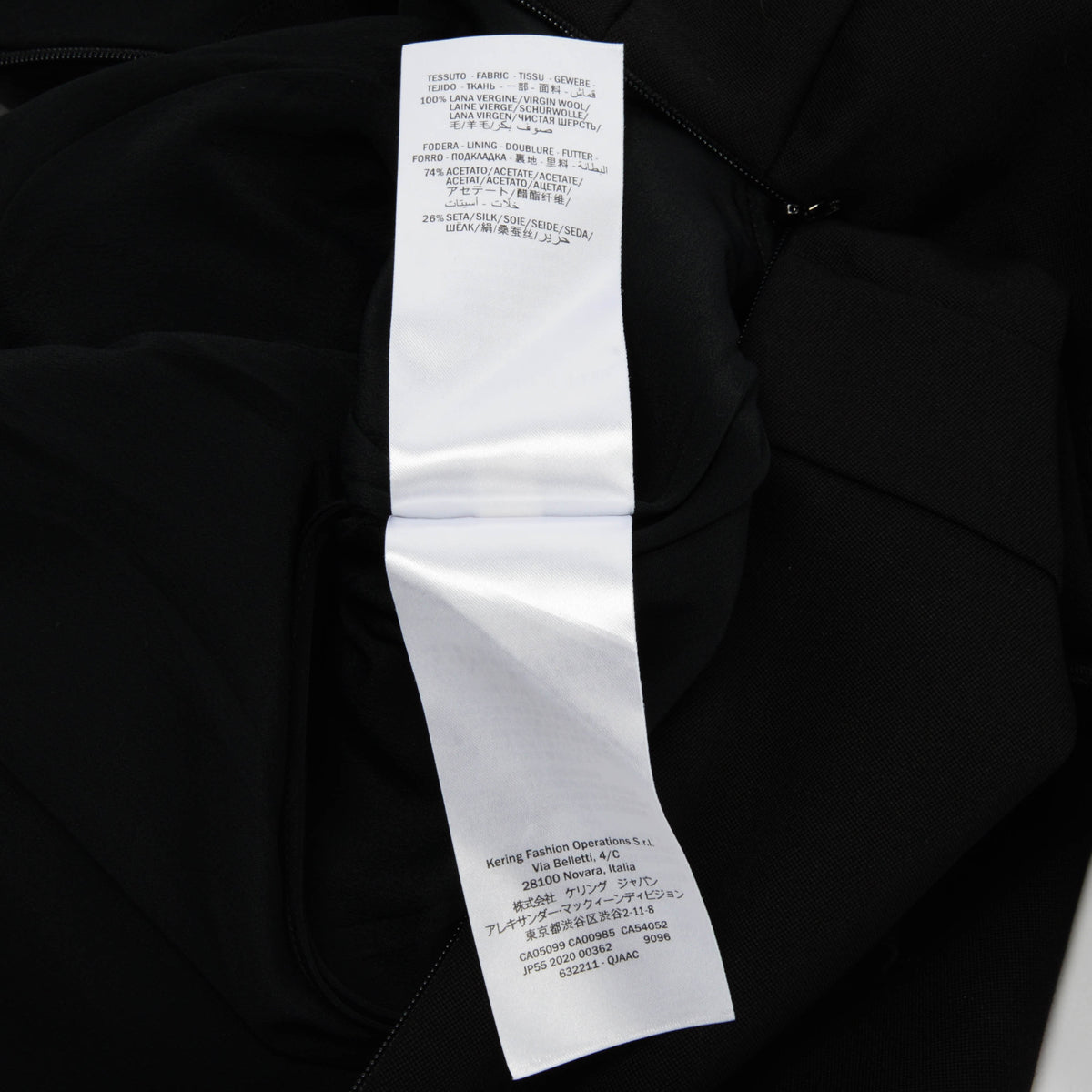 Alexander McQueen Black Wool Pleat Detail Midi Dress IT 48