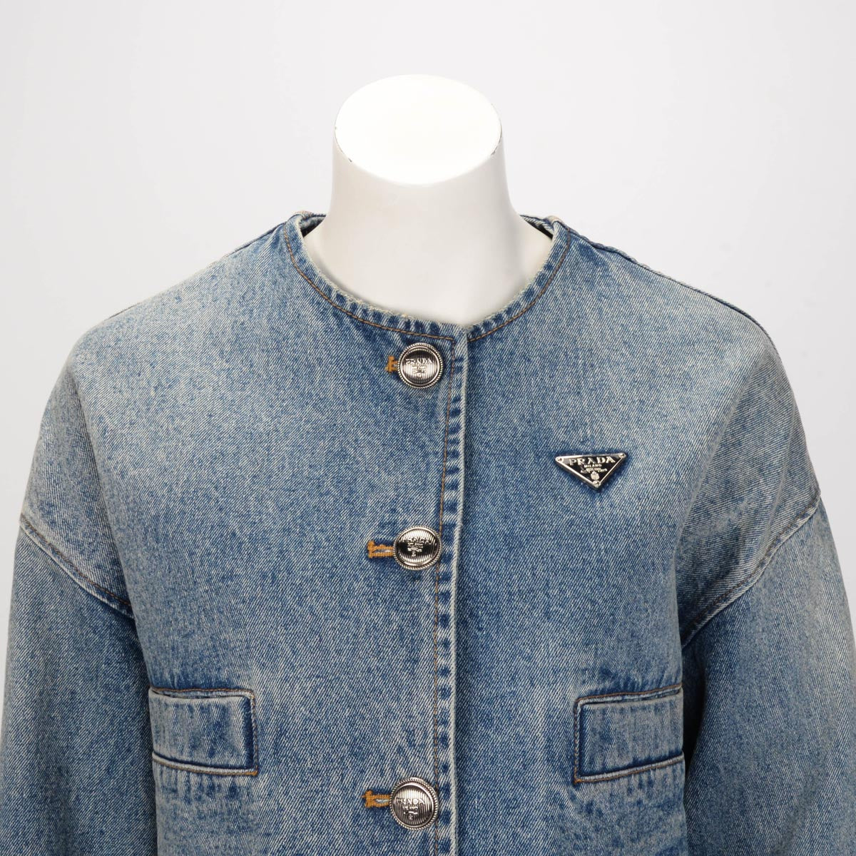 Prada Denim Vintage Wash Blouson Jacket IT 36