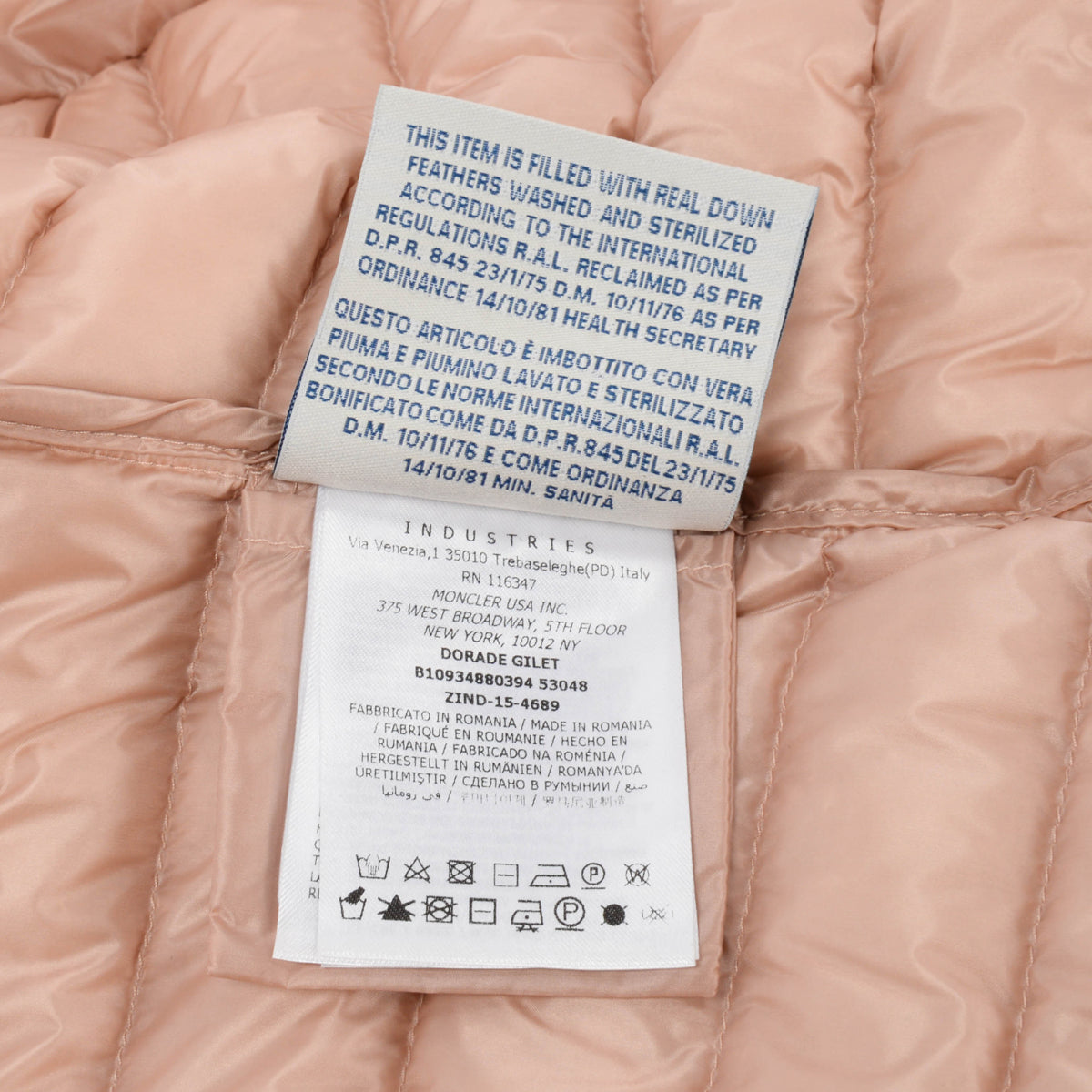 Moncler Pink Quilted Dorade Peplum-Hem Puffer Vest 1