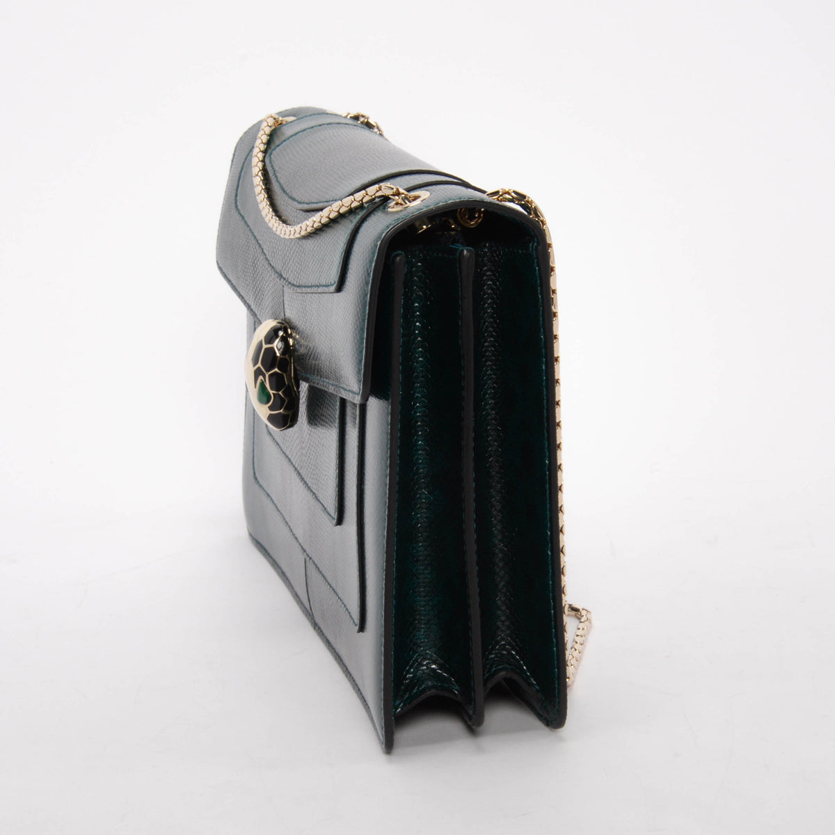 Bulgari Emerald Karung Medium Serpenti Forever Shoulder Bag
