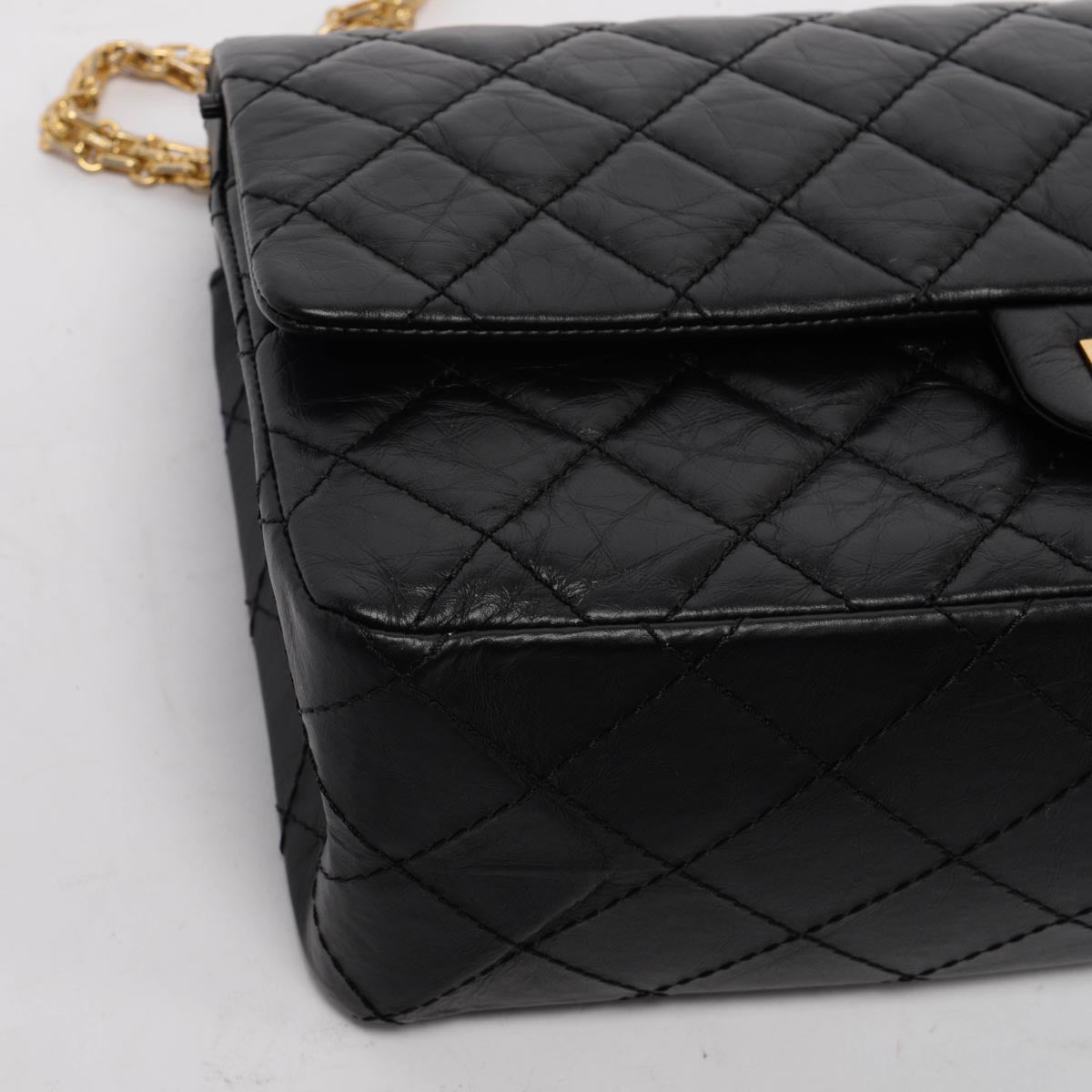 Chanel Black Aged Calfskin 2.55 Reissue 226 Flap Bag