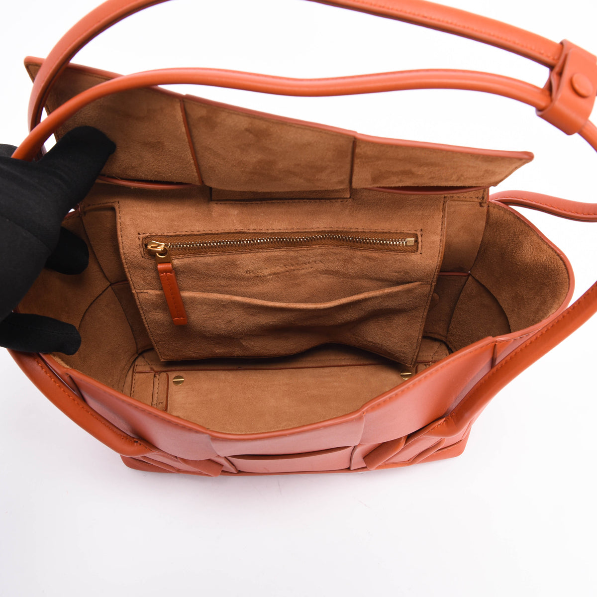 Bottega Veneta Rust Intrecciato Arco Small Tote
