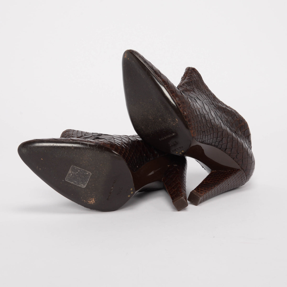 Balenciaga Brown Python Ankle Boots 38.5