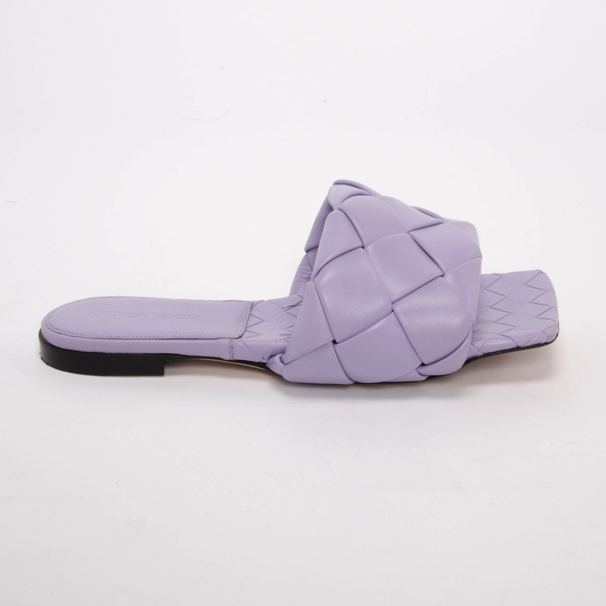 Bottega Veneta Lilac Intrecciato Lido Flat Sandals 37.5