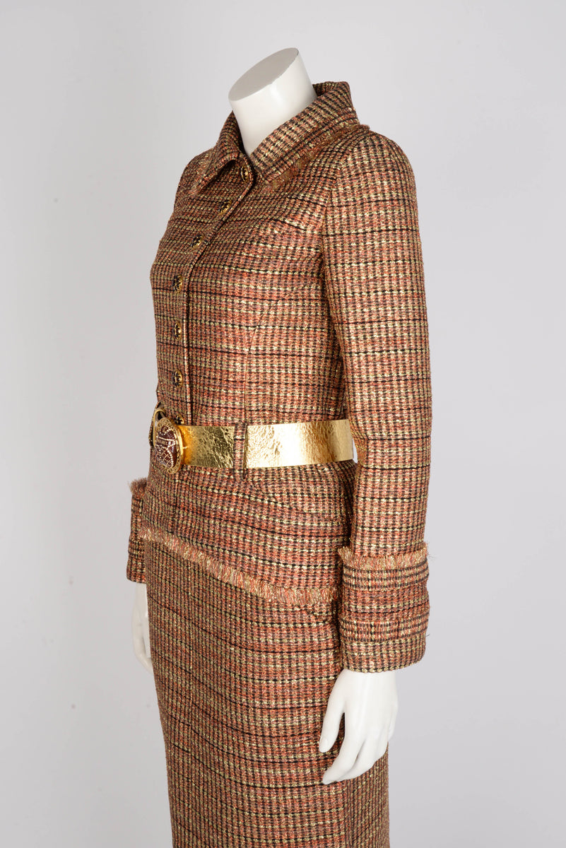 Chanel Metallic Tweed Paris to Egypt Skirt Suit