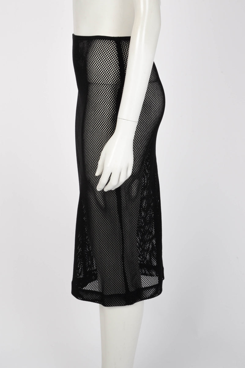 Dolce & Gabbana Black Mesh Fishnet Skirt Suit IT 40