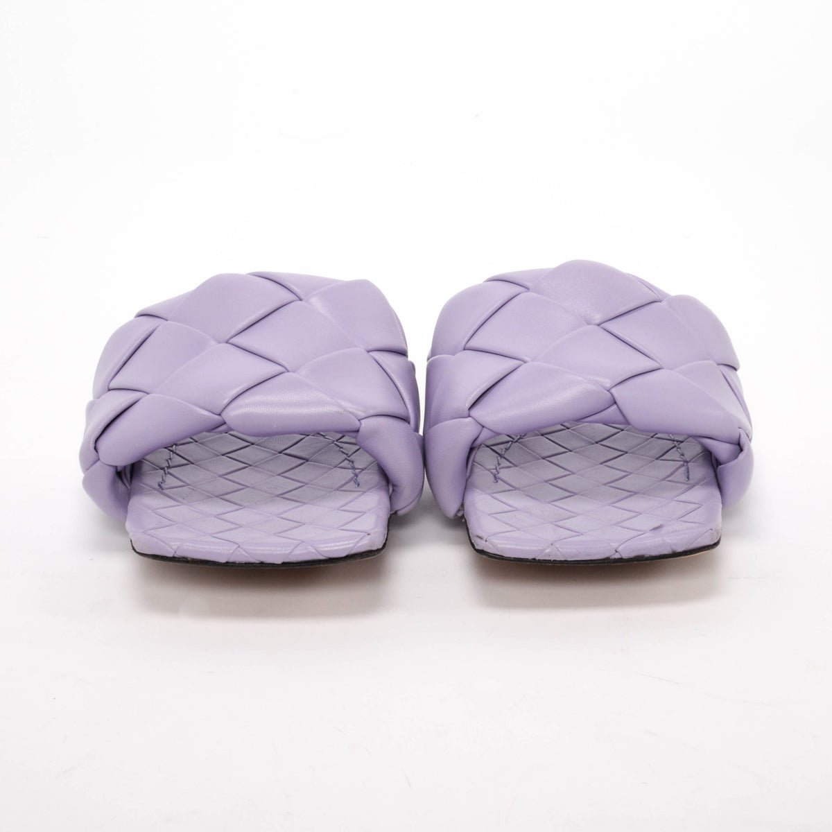 Bottega Veneta Lilac Intrecciato Lido Flat Sandals 37.5