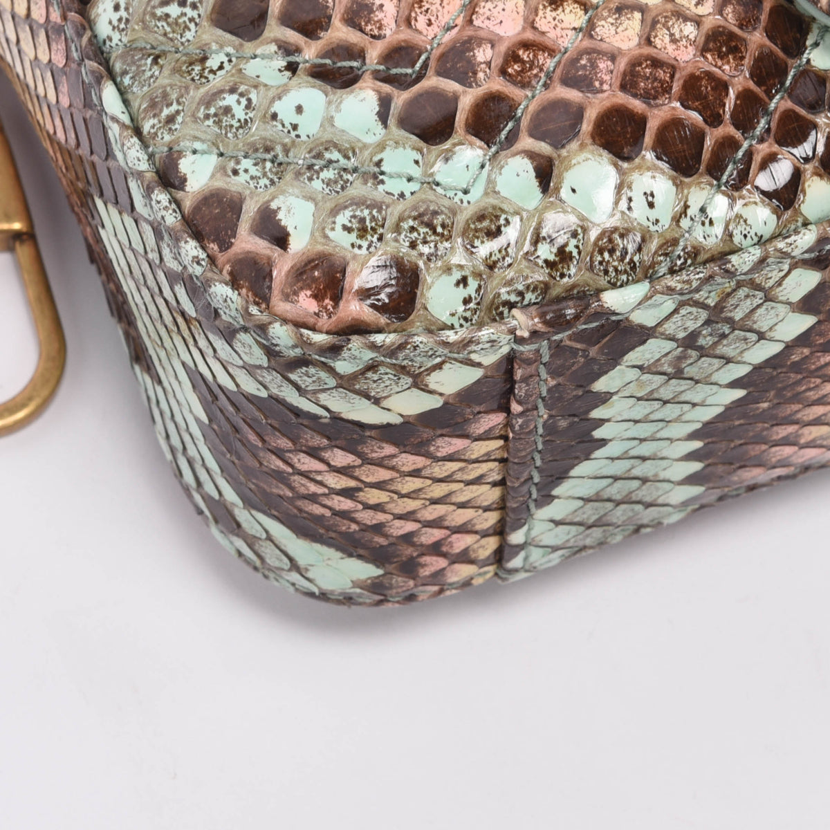 Gucci Aqua Python GG Marmont Mini Bag