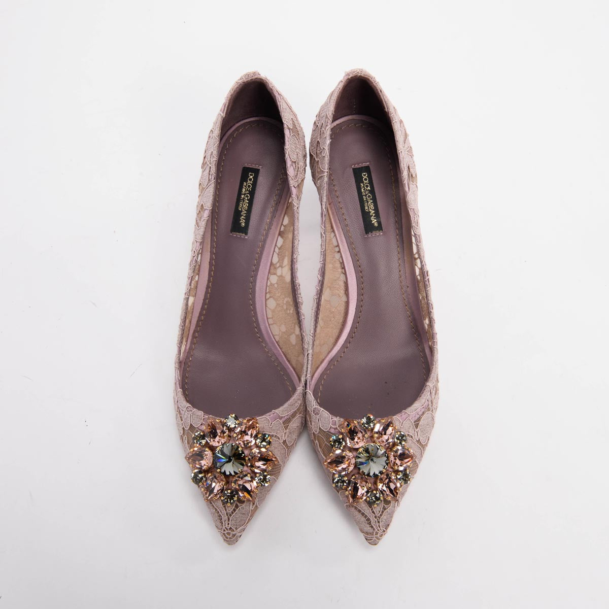 Dolce & Gabbana Blush Lace Bellucci Pumps 39