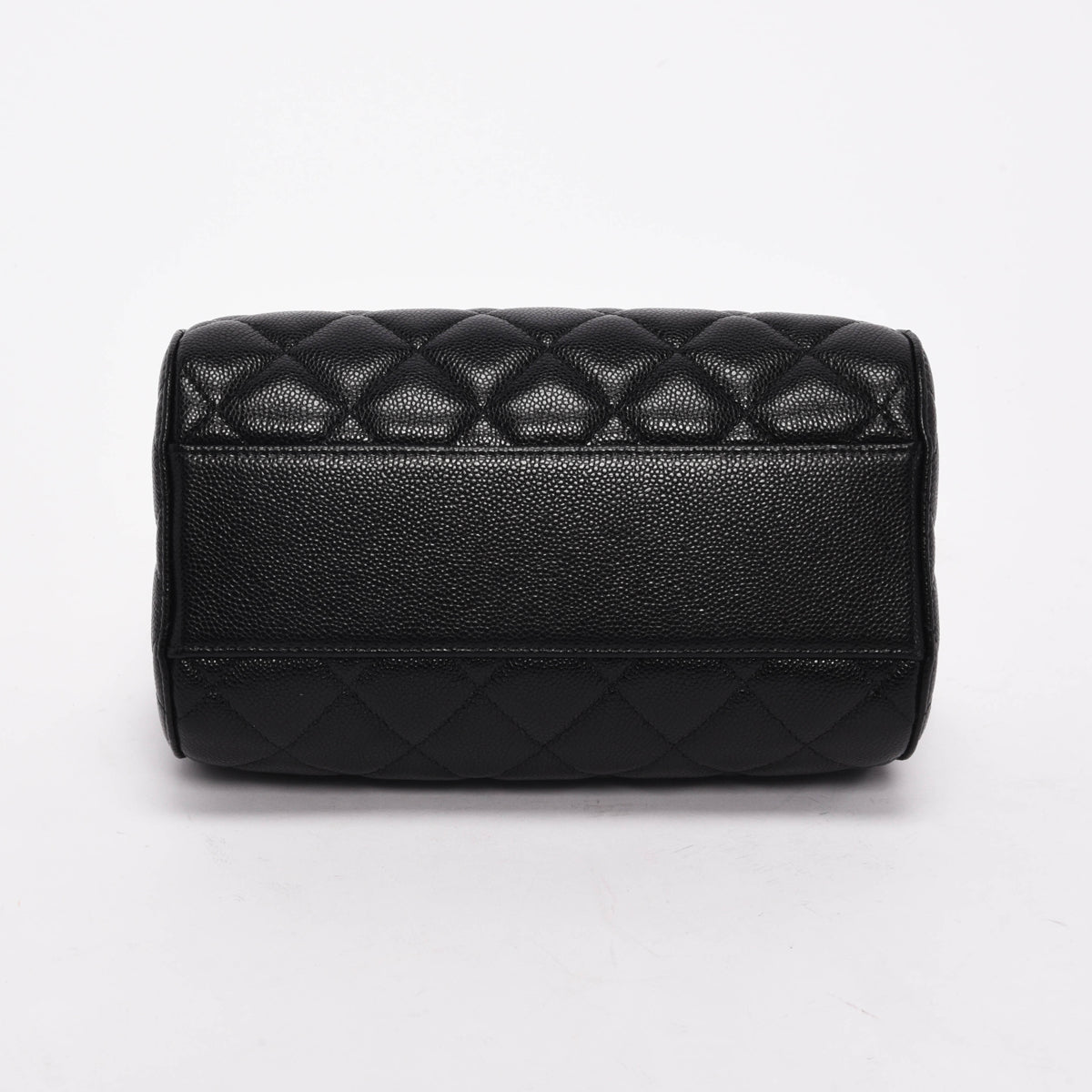 Chanel Black Quilted Caviar Mini Bowling Bag with Chain