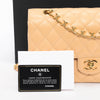 Chanel Beige Caviar Medium Double Flap Bag GHW - Blue Spinach