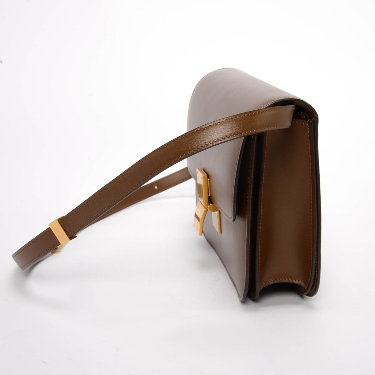 Celine Camel Box Calfskin Medium Classic Box Flap Bag