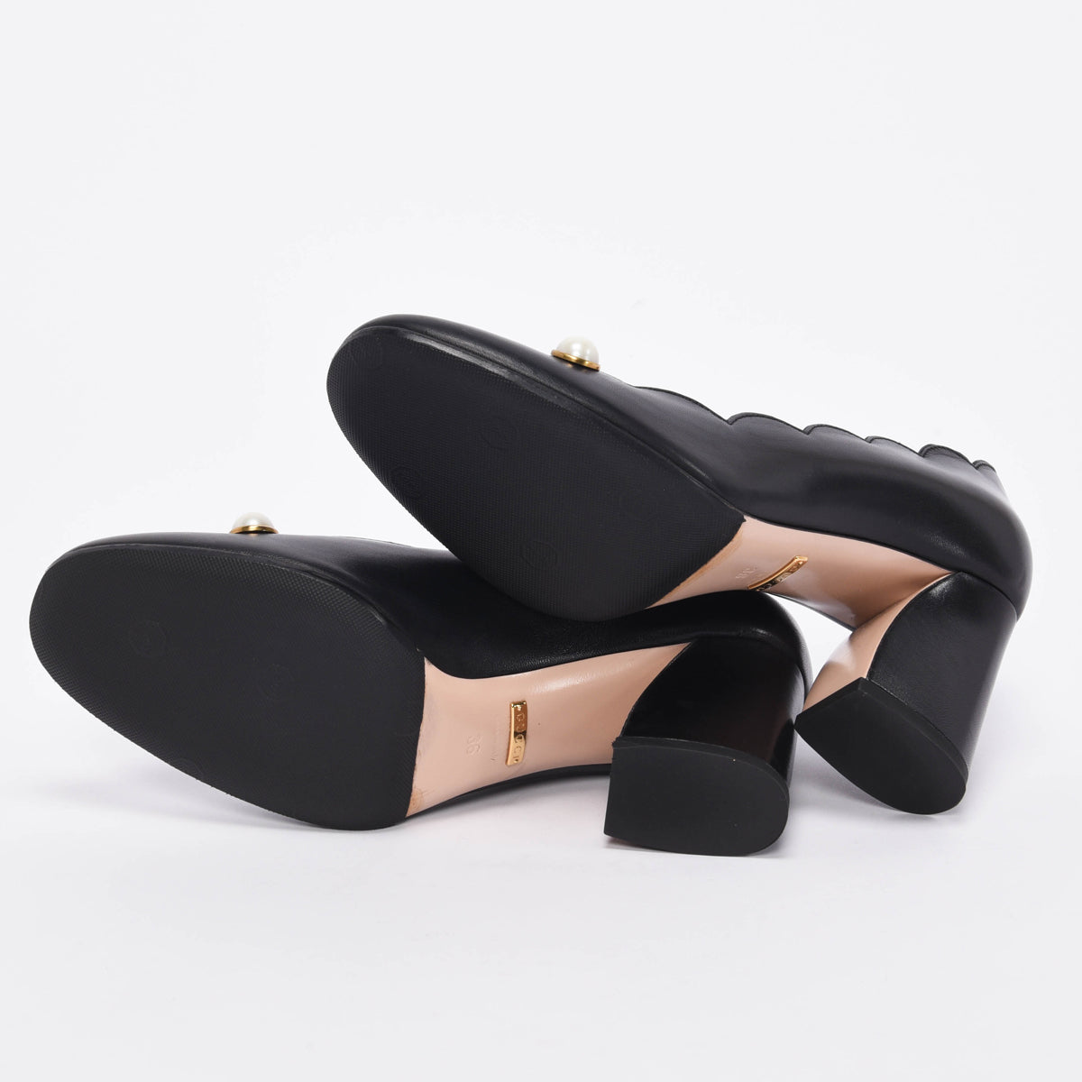 Gucci Black Pearl Embellished Willow Loafer Pumps 36