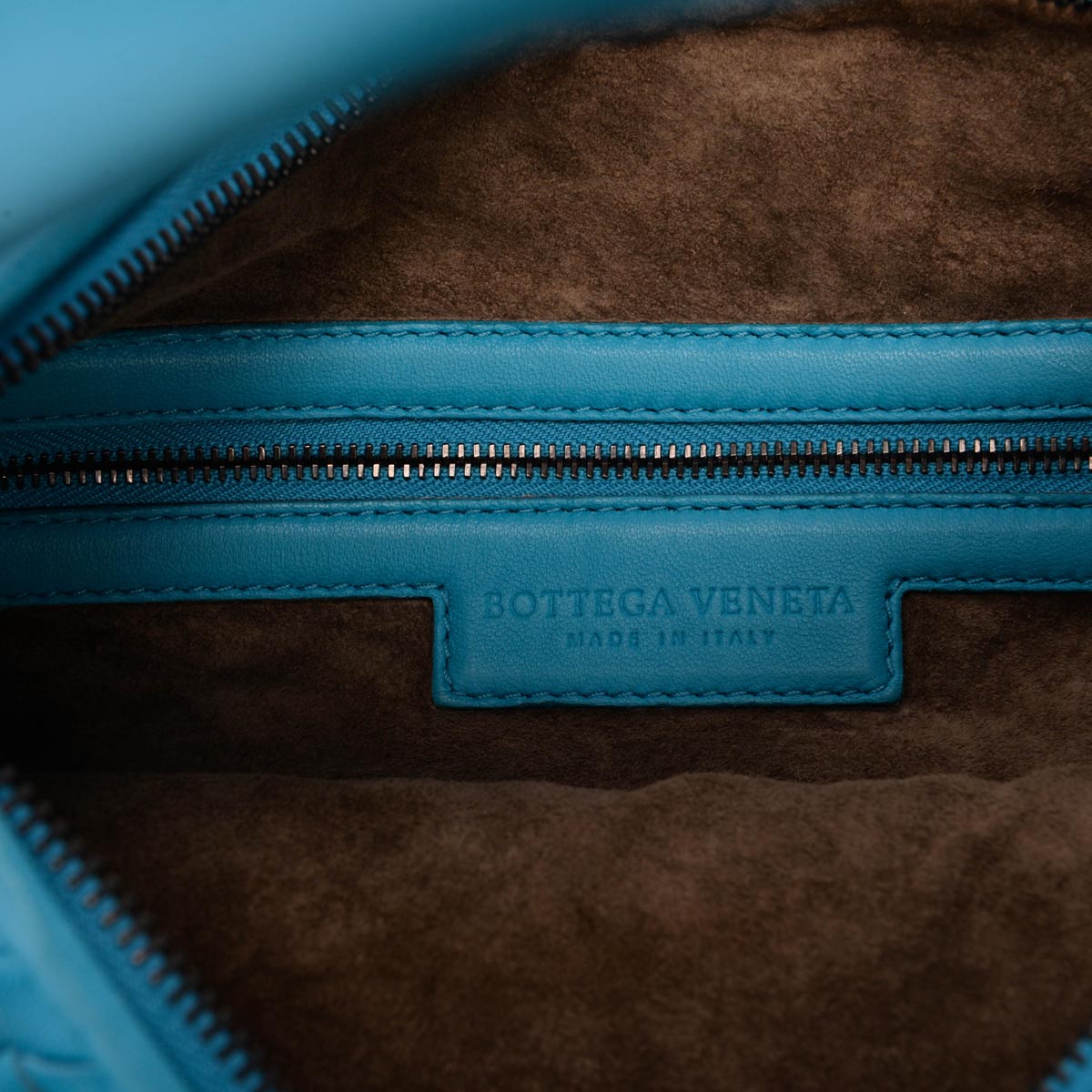 Bottega Veneta Aqua Intrecciato Small Veneta Hobo Bag