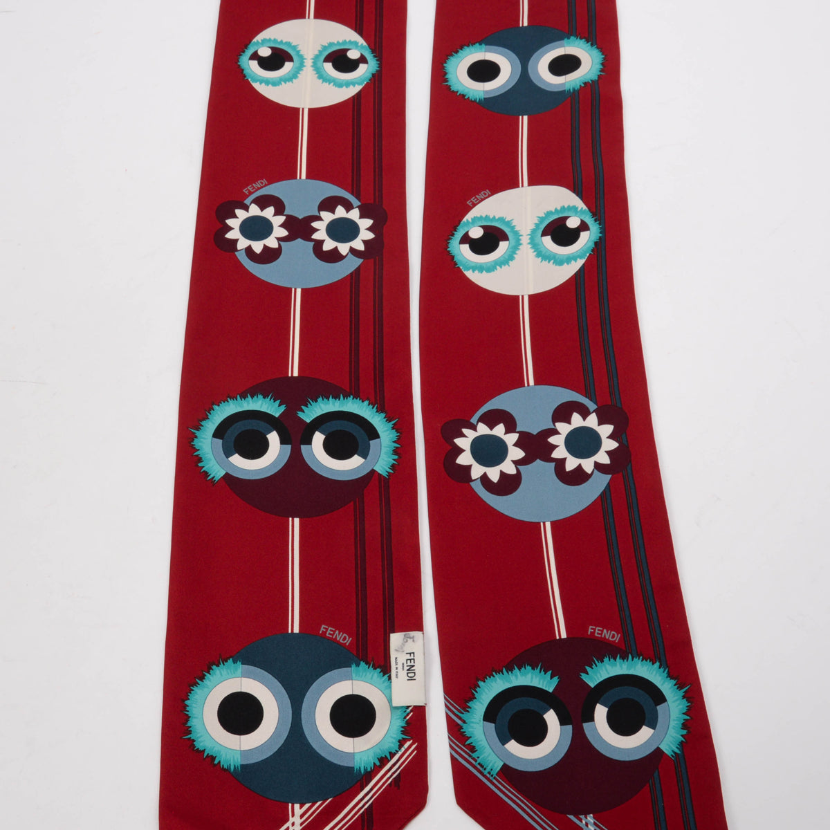 Fendi Red Silk Bugs Wonder Maxiwrappy