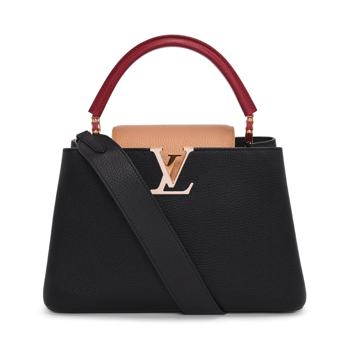 Louis Vuitton Noir Rubis Taurillon Capucines MM