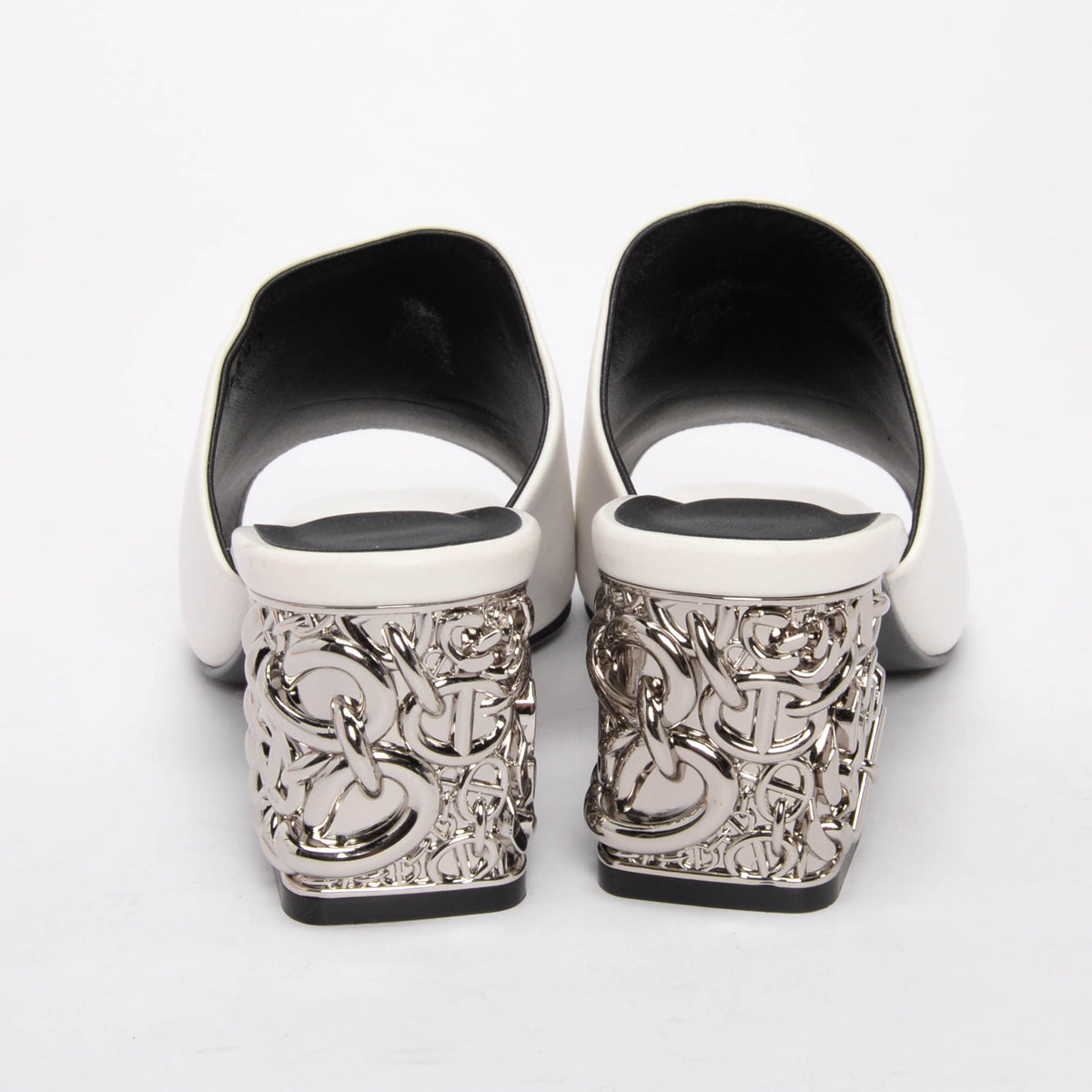 Hermes White Lambskin Glossy 60 Sandals 38
