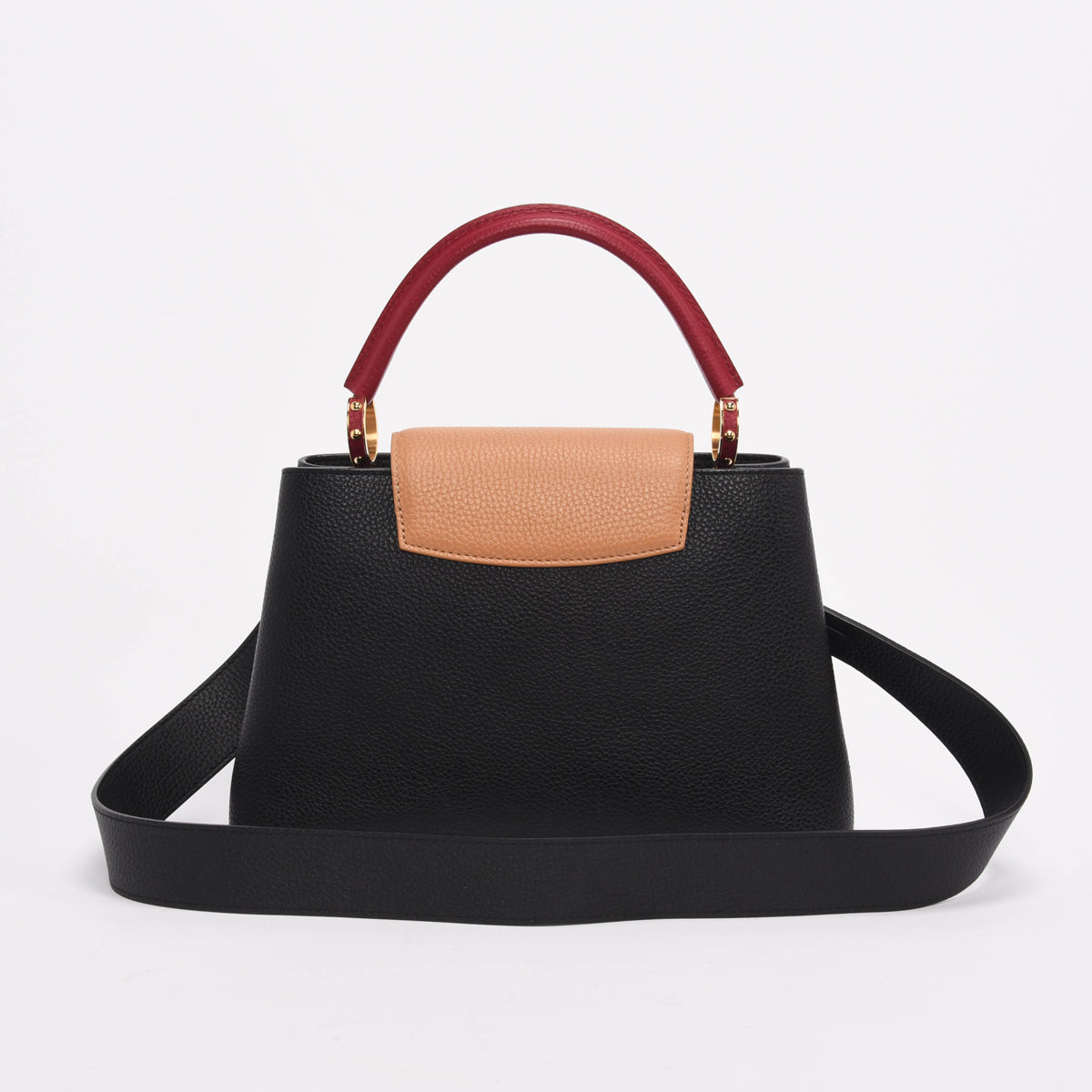 Louis Vuitton Noir Rubis Taurillon Capucines MM