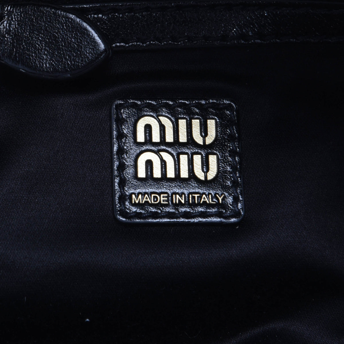 Miu Miu Black Soft Lux Bauletto Logo Bag