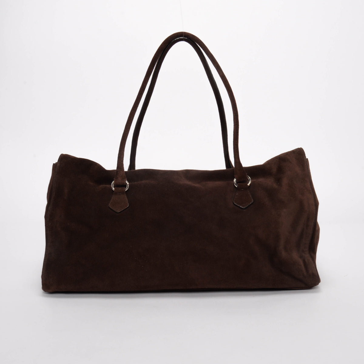 Prada Moro Brown Suede Easy Shoulder Bag