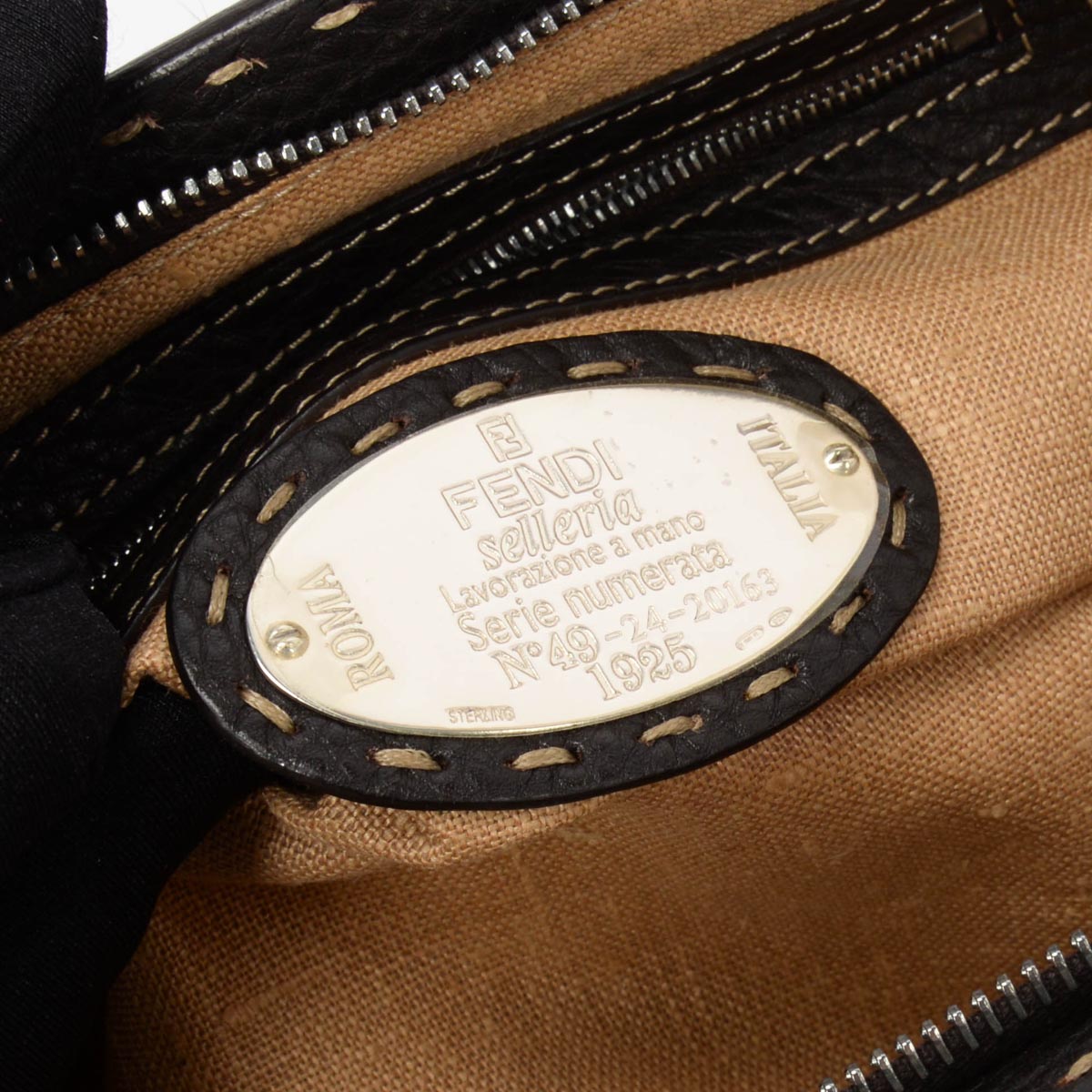 Fendi Brown Fur Selleria Adele 1328 Bag