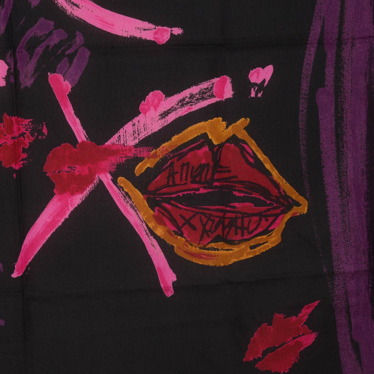 Dolce & Gabbana Purple Silk I Love Sex Scarf