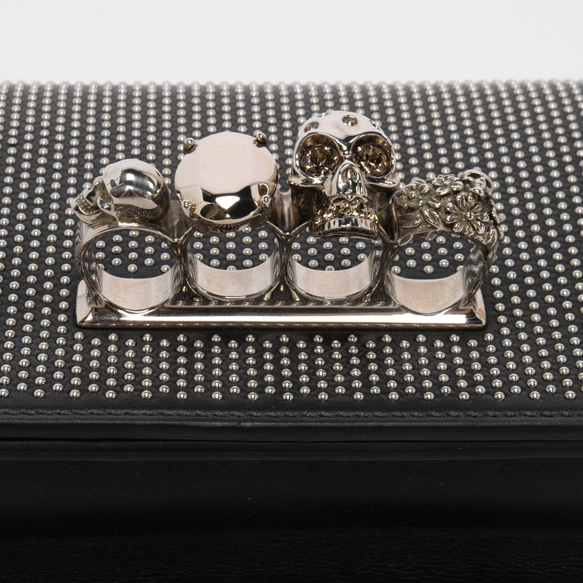 Alexander McQueen Black Studded Knuckle Cross Body Bag