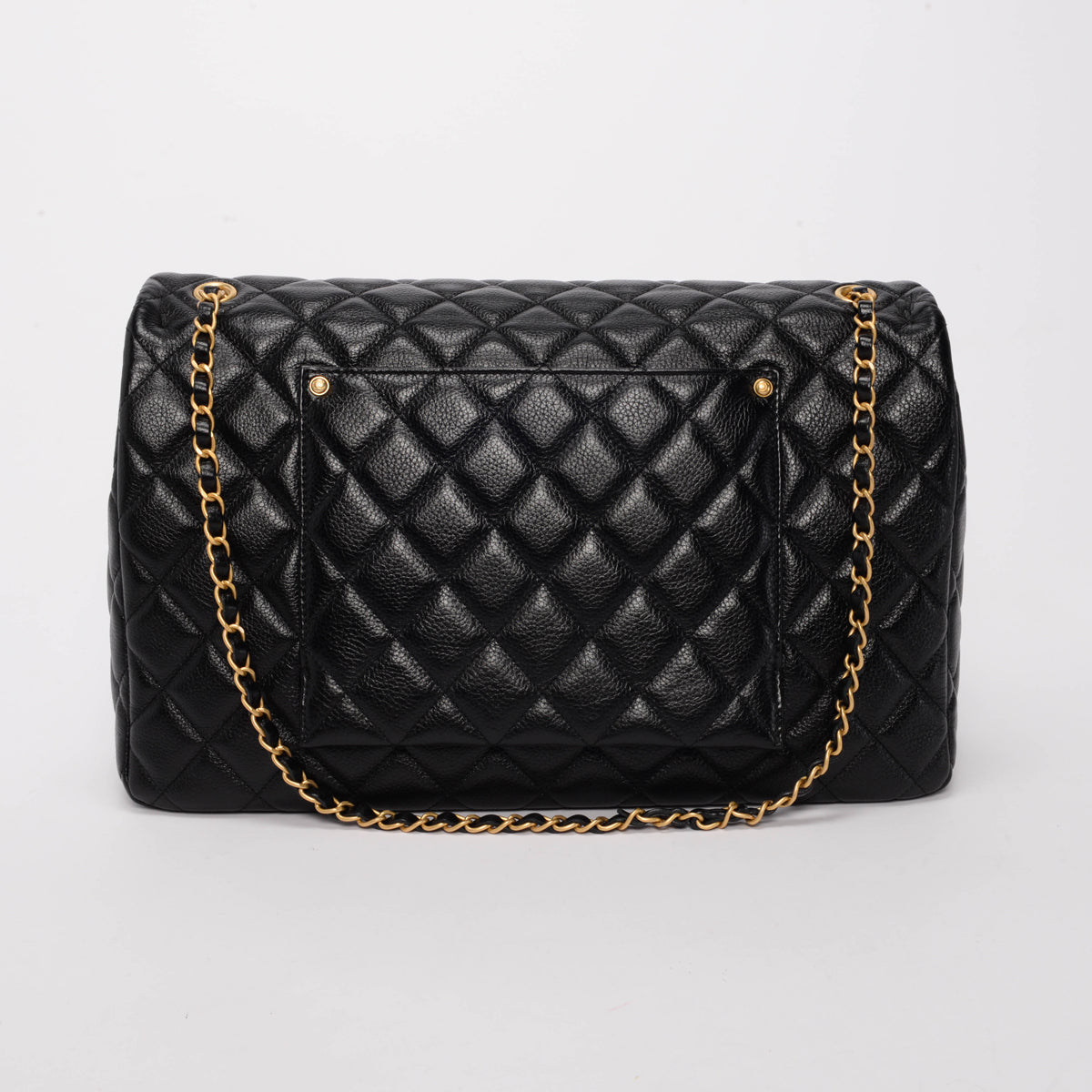 Chanel Black Quilted Caviar Small XXL Travel Flap Bag