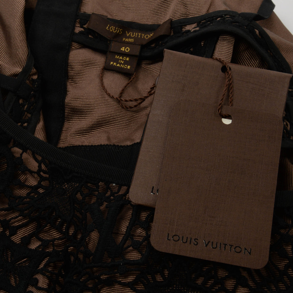 Louis Vuitton Black Monogram Lace Dress FR 40