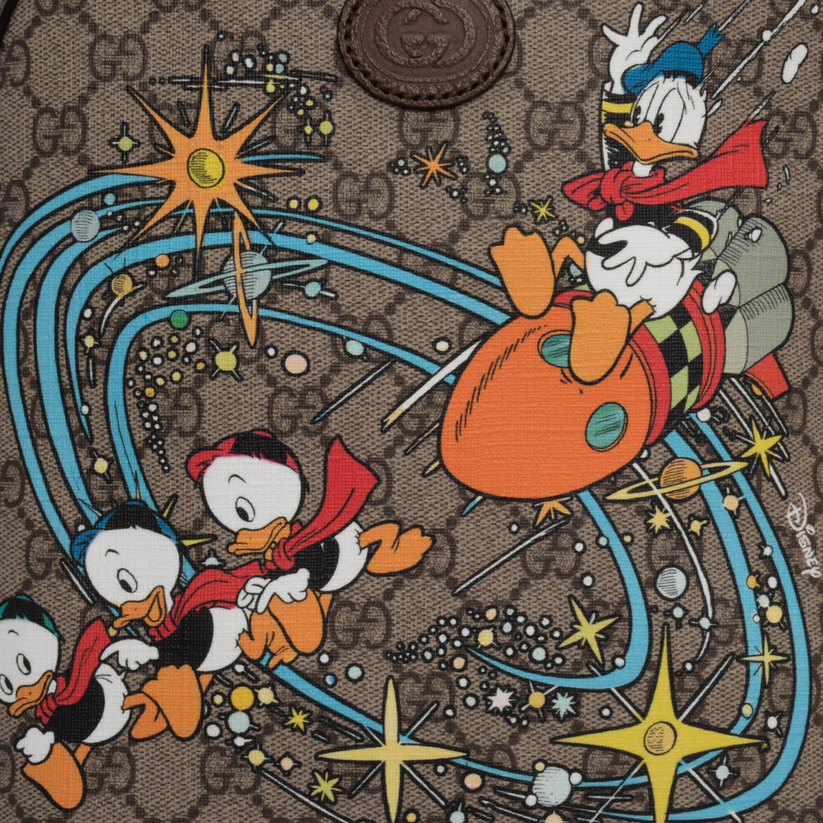 Gucci x Disney Beige GG Supreme Small Donald Duck Backpack