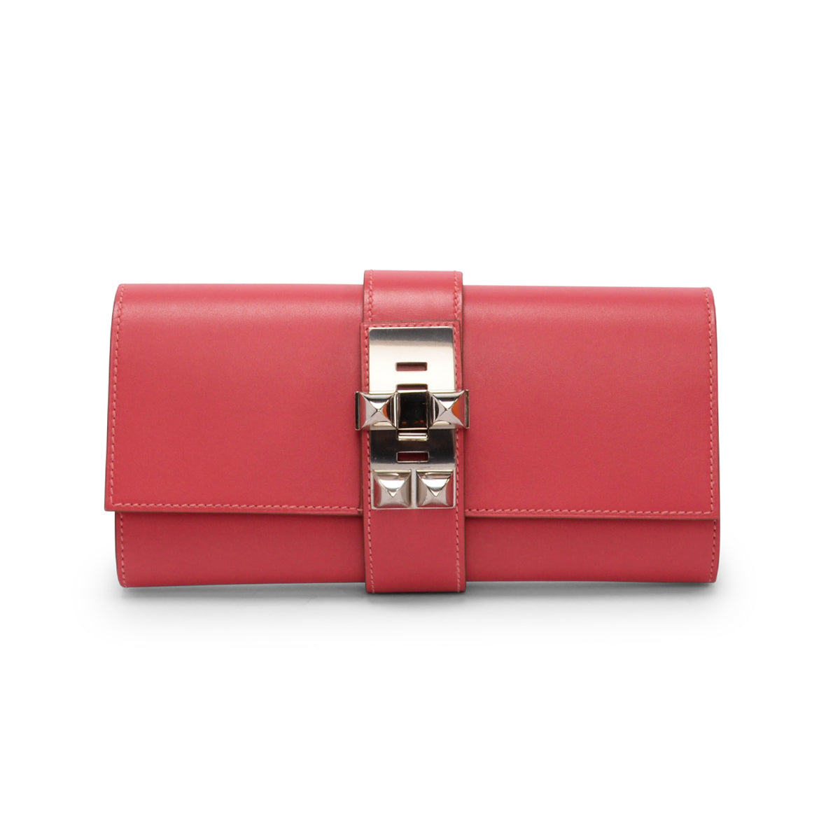 Hermes Rose Lipstick Tadelakt Medor 23 Clutch