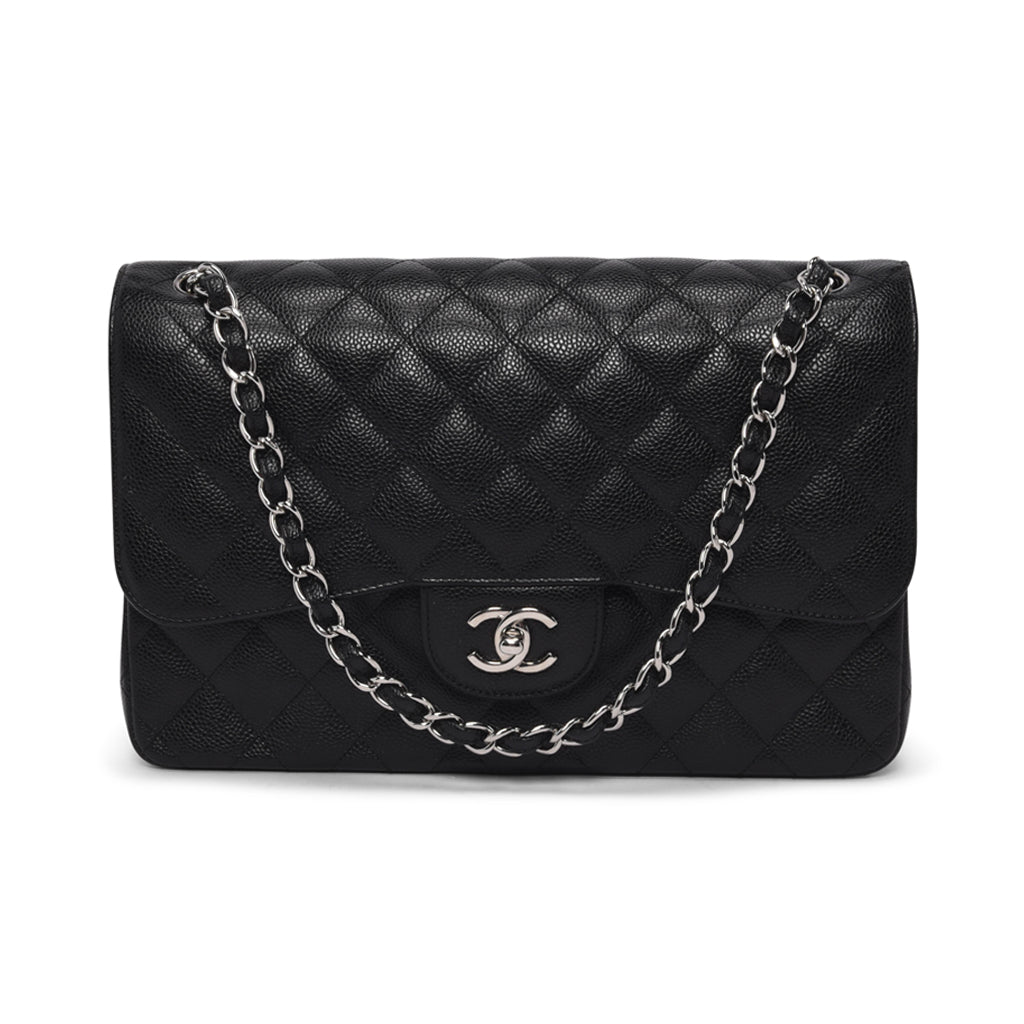 Chanel Black Quilted Caviar Large Classic Flap Bag