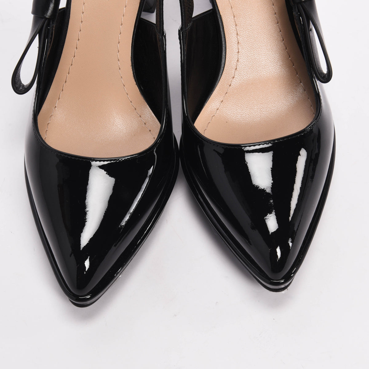 Dior Black Patent Sweet D Slingback Pumps 37