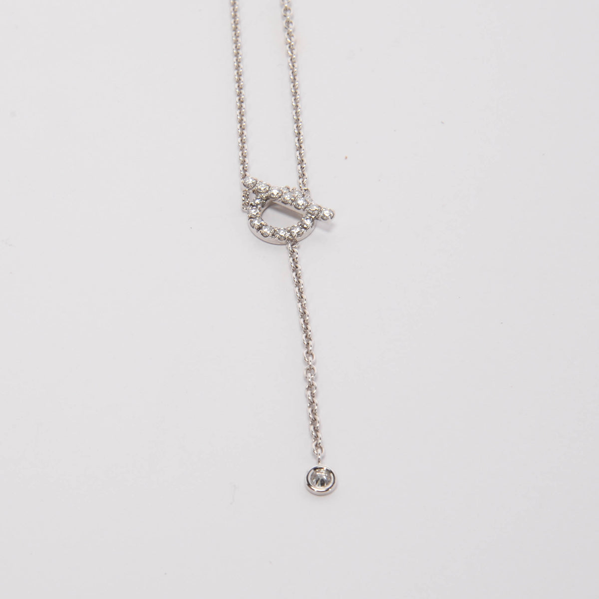 Hermes 18k White Gold & Diamond Finesse Necklace