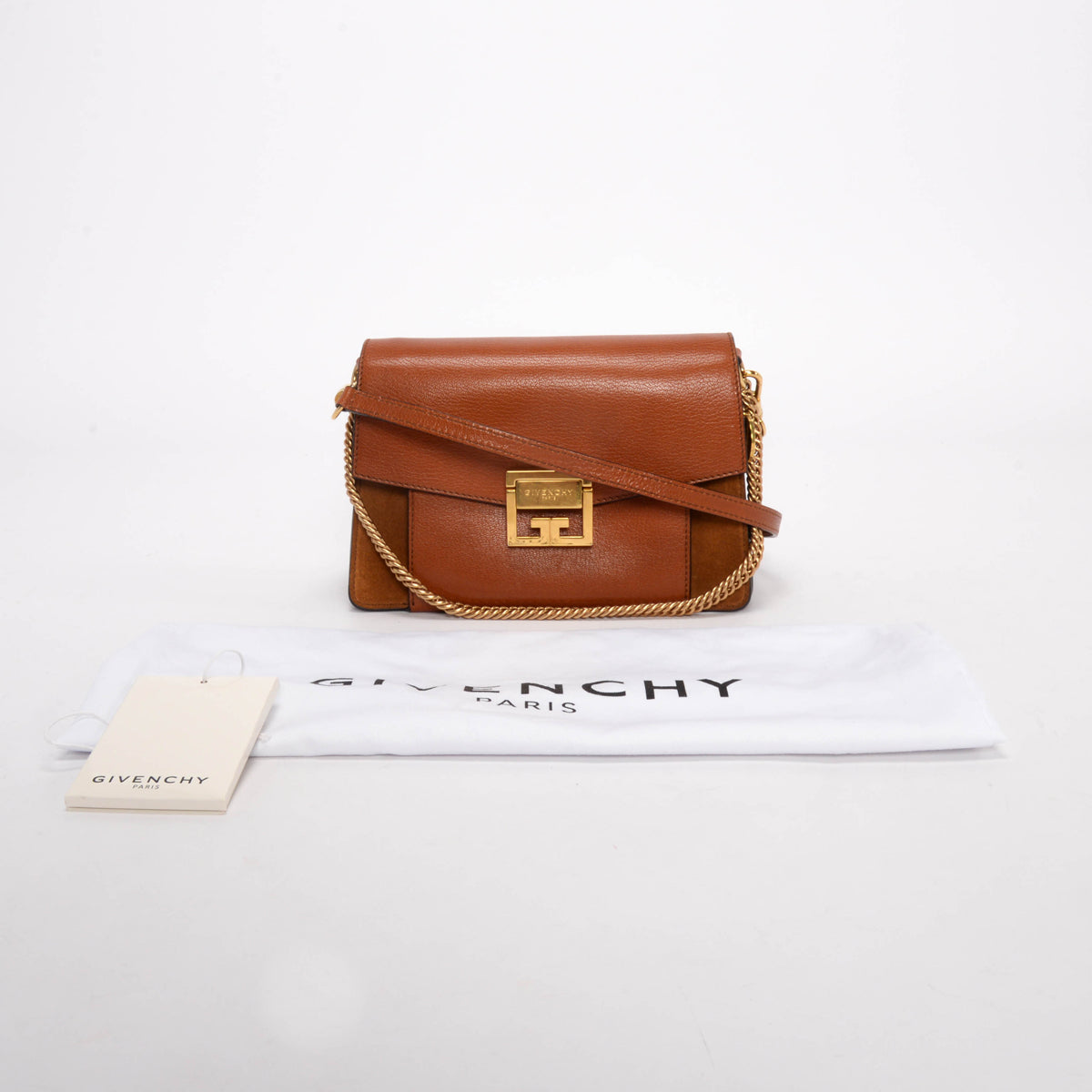 Givenchy Chestnut Goatskin & Suede Small GV3 Bag