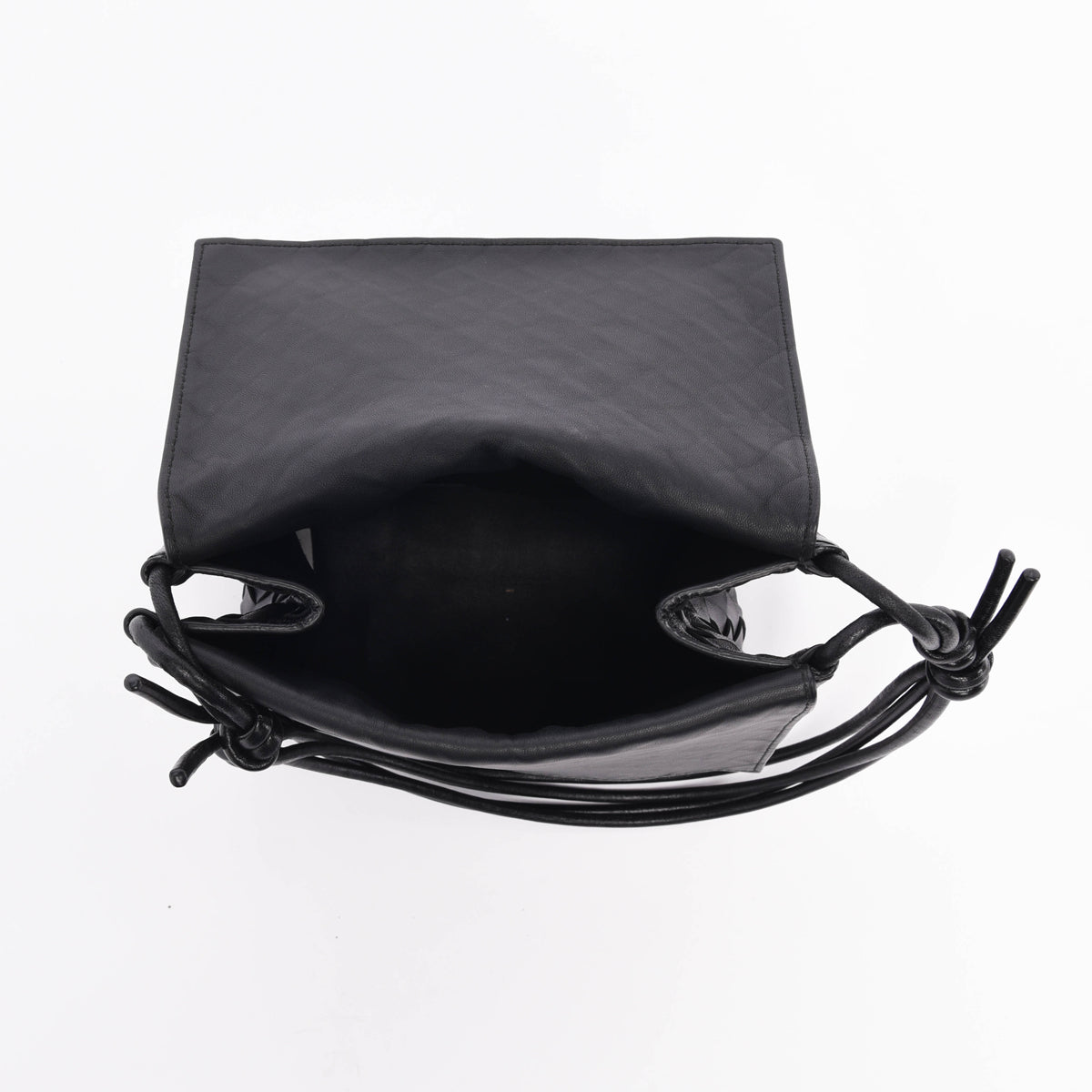 Bottega Veneta Black Intrecciato Small BV Fold Bag