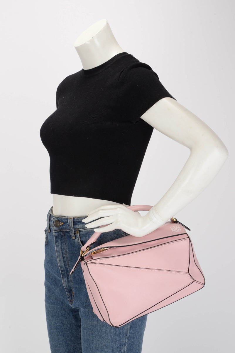 Loewe Soft Pink Calfskin Small Puzzle Bag